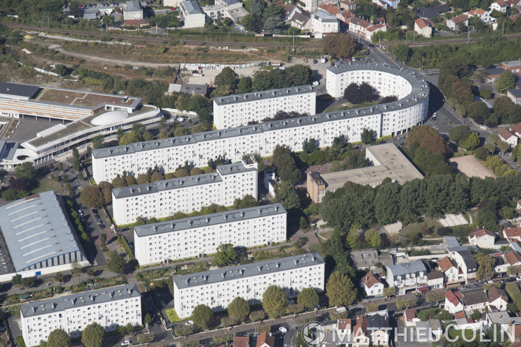 France, Val de Marne (94), Champigny sur Marne, Zac, rue Germinal, Prairial, Péri et Messidor (vue aérienne)