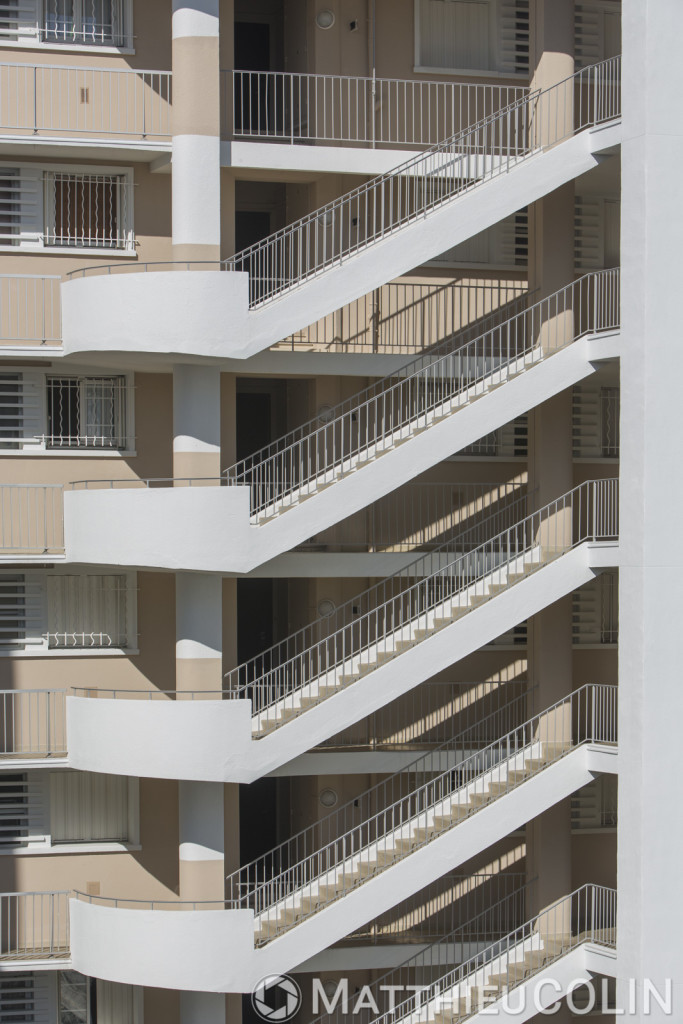 Marseille, le grand et le petit Trioulet, résidence de logement social gérée par 13 Habitat et rénovée par STO facade