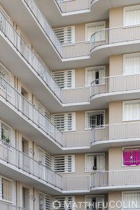 France, Bouches du Rhône (13), Marseille, le grand et le petit Trioulet, résidence de logement social gérée par 13 Habitat et rénovée par STO facade, entreprise applicatrice  Marteau