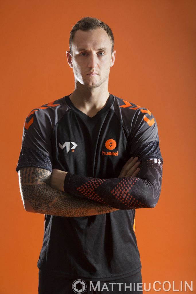 Montpellier Handball, MHB, le joeur Valentin Porte, aillier ou arrière droit champion du monde, avec l'équipe de France