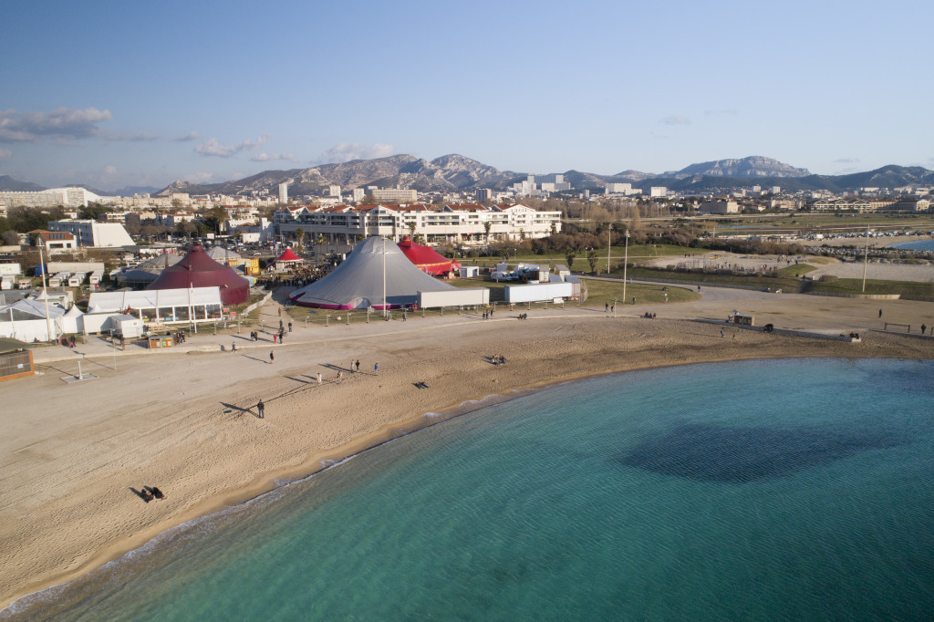 Marseille, Biennale Internationale des Arts du Cirque Marseille Provence Alpes Côte d'Azur 2019 (vue aérienne) / Photo