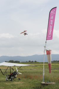 France, Var (83), Pourrières, base Ulm, Association Vol Sainte Victoire, Ela in the Air, week-end organisé par ELA, association de plus de 220 familles, toutes touchées par les leucodystrophies, maladie génétique rare qui entraîne une dégénérescence du cerveau. Vol en ULM multiaxe et pendulaire