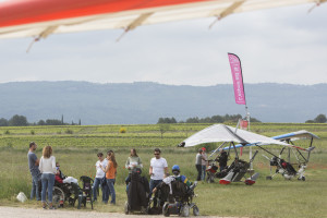 France, Var (83), Pourrières, base Ulm, Association Vol Sainte Victoire, Ela in the Air, week-end organisé par ELA, association de plus de 220 familles, toutes touchées par les leucodystrophies, maladie génétique rare qui entraîne une dégénérescence du cerveau. Vol en ULM multiaxe et pendulaire