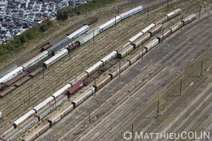 France, Gard (30), Nîmes,gare de fret Nîimes Est (vue aérienne)