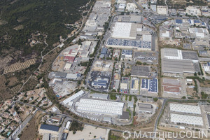 France, Gard (30), Nîmes ouest, zone industrielle de Nîmes, Les Pondres (vue aérienne)