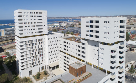 France, Bouches du Rhone (13), Marseille, Rue Allar, 13015, éco-quartier Smartseille, EcoCité Euroméditerranée, Résidence Horizon