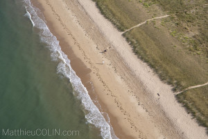 France, Vendée (85), Ile de Noirmoutier, plage de la Gueriniere  (vue aérienne)