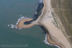 France, Vendée (85), Ile de Noirmoutier,  plage des Boucholeur, Barbatre (vue aérienne)